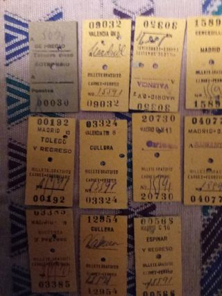 Antiguos billetes de tren