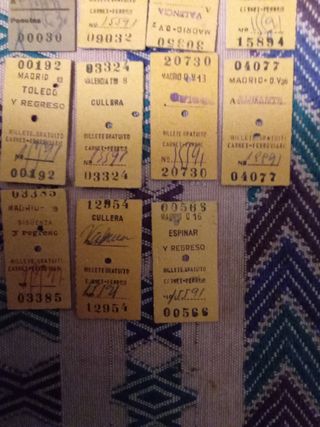 Antiguos billetes de tren