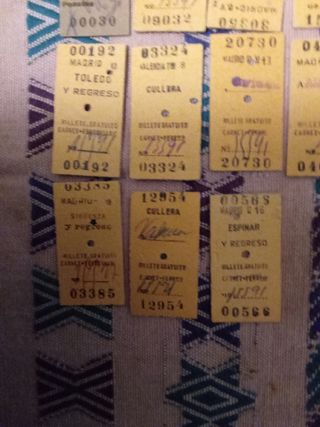 Antiguos billetes de tren