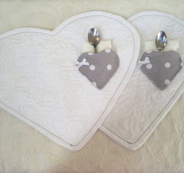 Coppia di tovagliette americane pois grigio