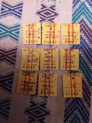 Antiguos billetes de tren