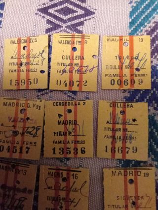 Antiguos billetes de tren