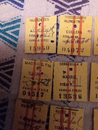 Antiguos billetes de tren