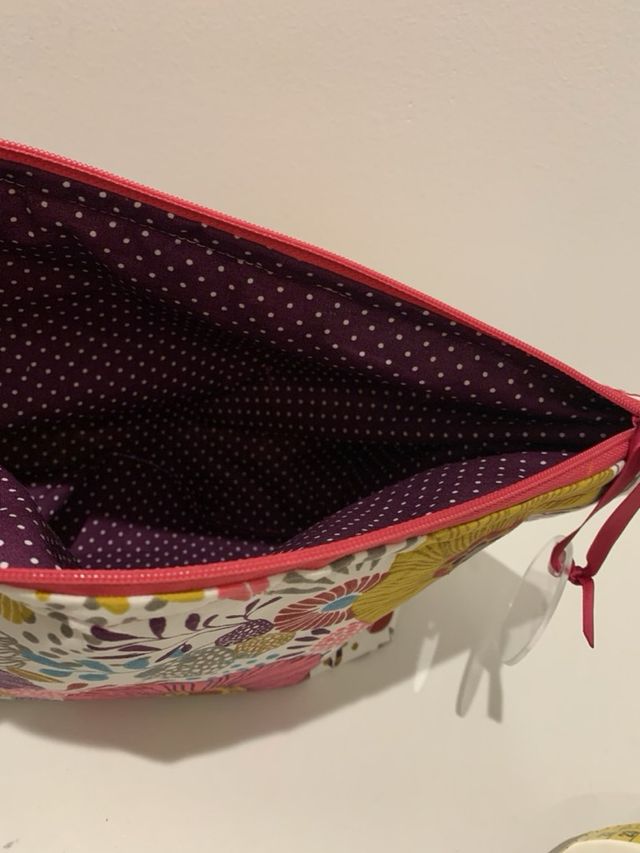 Pochette Maxi floreale/viola pois