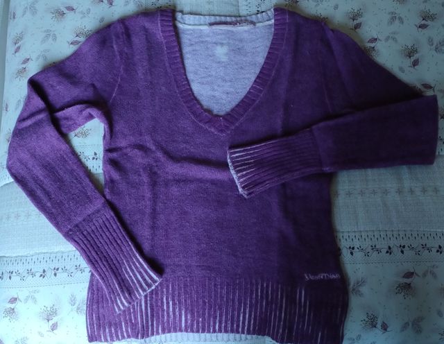 MAGLIONI SCOLLO V FUCSIA E VERDE