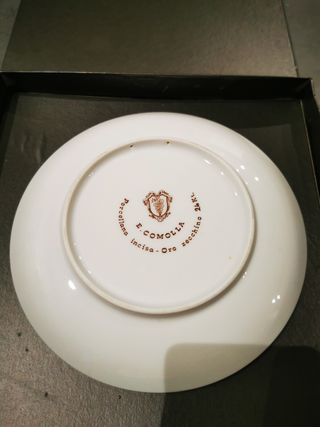 Piatto porcellana decorato oro 24k