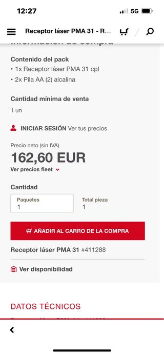 Receptor laser Hilti PMA 31