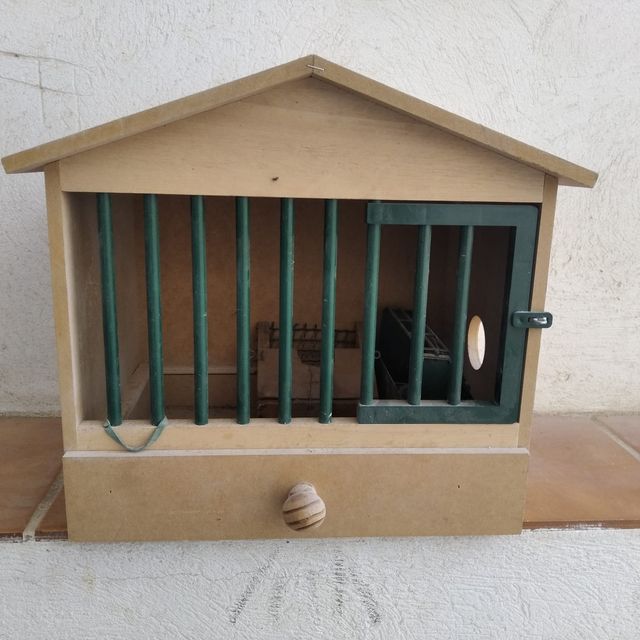jaula pajaro madera