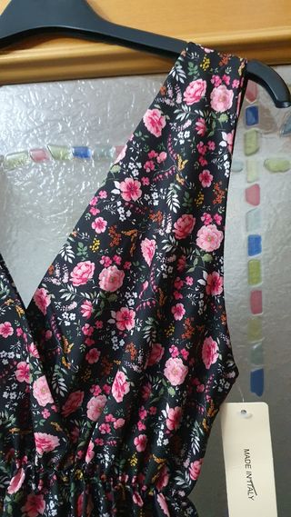 VESTIDO DE RASO CON TIRANTES T/38-40.