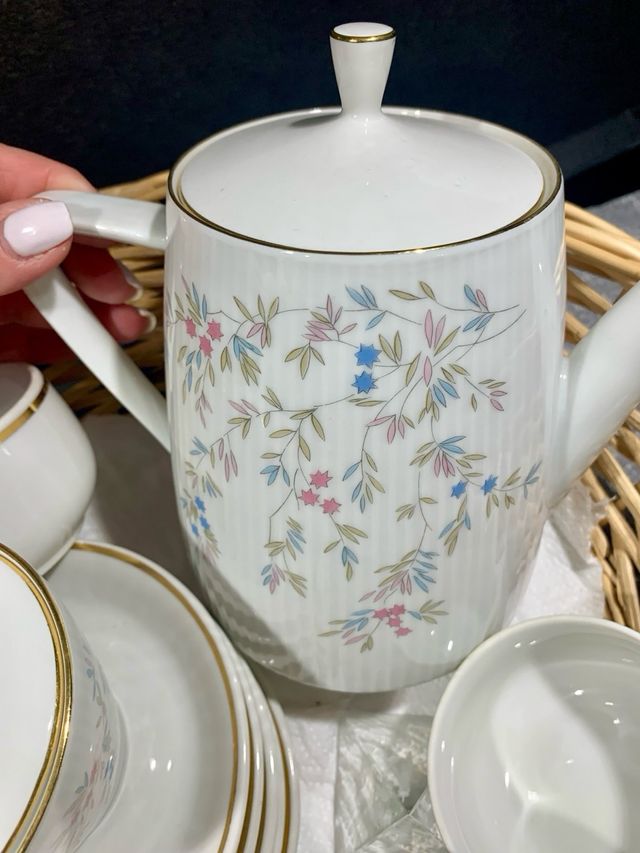 servizio da tè 🫖☕️ in porcellana e oro