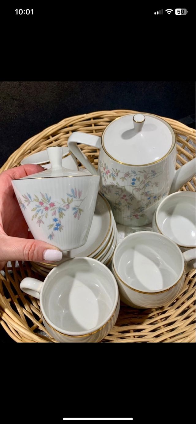 servizio da tè 🫖☕️ in porcellana e oro