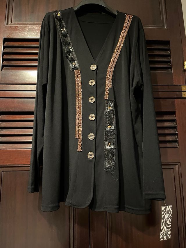 Cardigan nero  100% viscosa t.xl