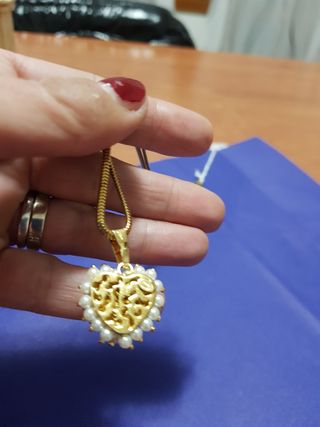 Collana argento laminato ciondolo perle