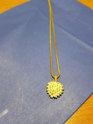 Collana argento laminato ciondolo perle