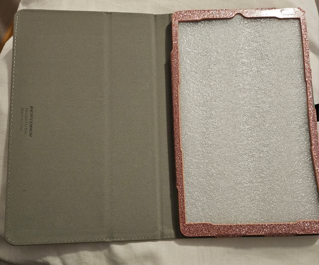 Funda tablet oro rosa purpurina. Samsung