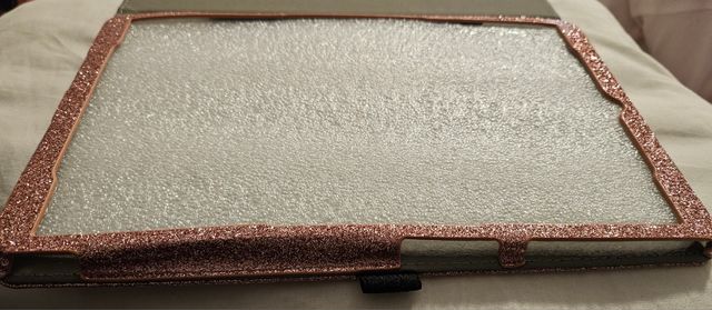 Funda tablet oro rosa purpurina. Samsung