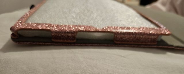 Funda tablet oro rosa purpurina. Samsung