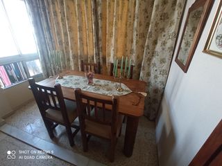 Mesa de pino maciza, estilo mexicano y 4 sillas