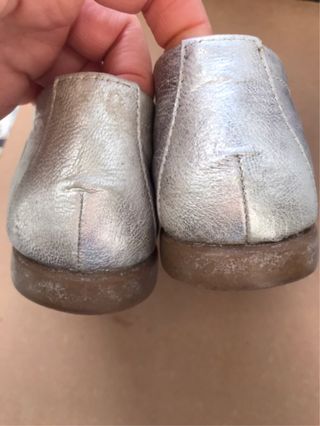 scarpe basse in pelle argentata