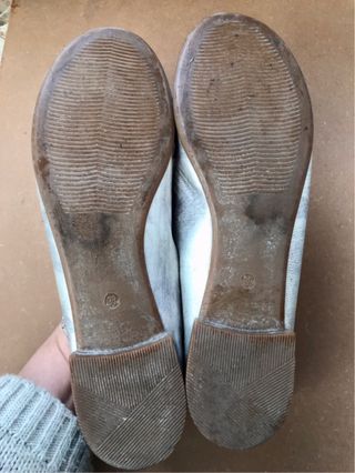 scarpe basse in pelle argentata