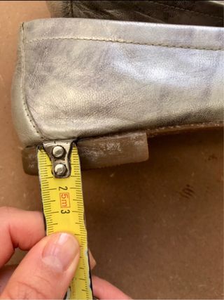 scarpe basse in pelle argentata