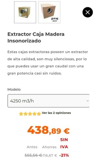 4250 m3/h Caja extractor Airfan