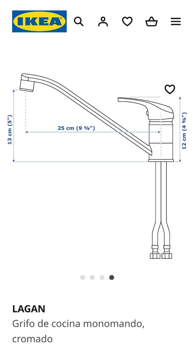 Grifo de cocina monomando completo Ikea nuevo