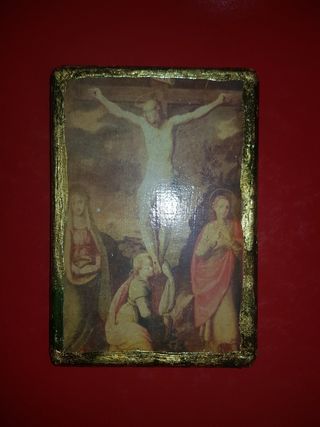 Quadretto in ceramica. Crocifissione 