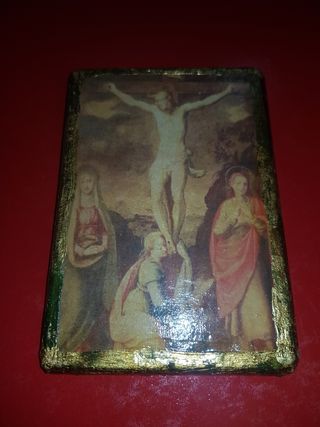 Quadretto in ceramica. Crocifissione 