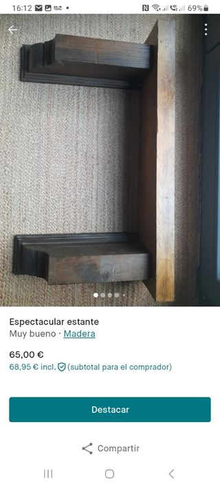 Estante macizo materiales recuperados
