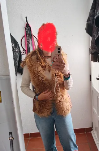 Chaleco pelo y cuero