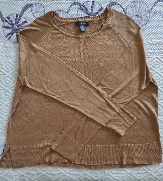 Jersey mujer talla M color beige dorado
