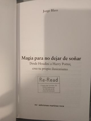 Magia para no dejar de soñar. Jorge Blass. 2003