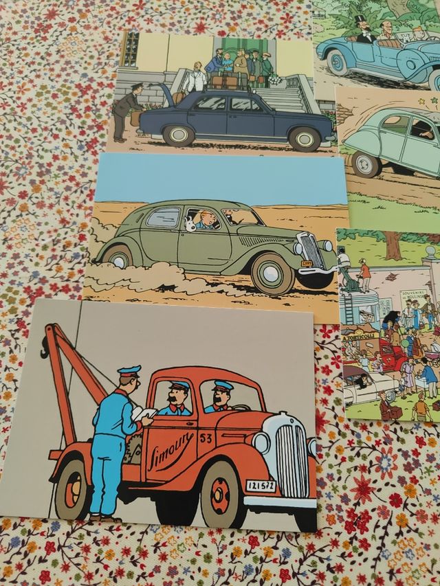 Postales moulinsart tintin coches
