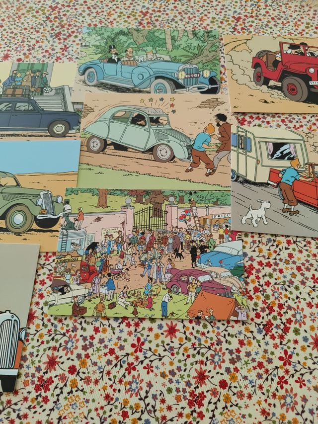 Postales moulinsart tintin coches