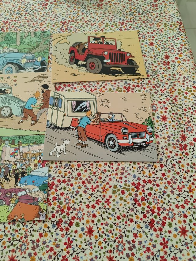 Postales moulinsart tintin coches
