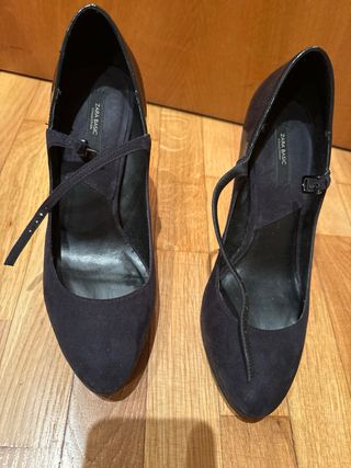 zapatos super tacon y plataforma negros