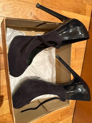 zapatos super tacon y plataforma negros