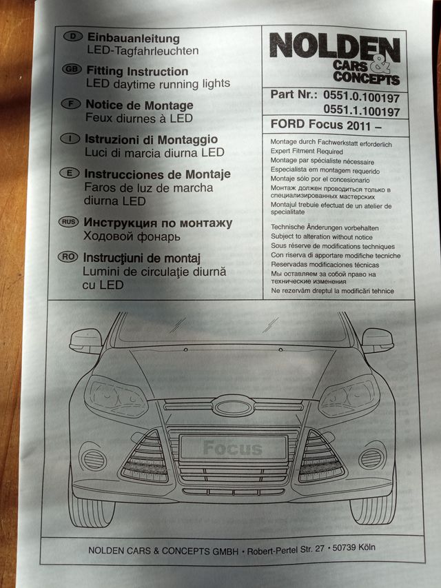 KIT LUCES DIURNAS FORD FOCUS 2011----