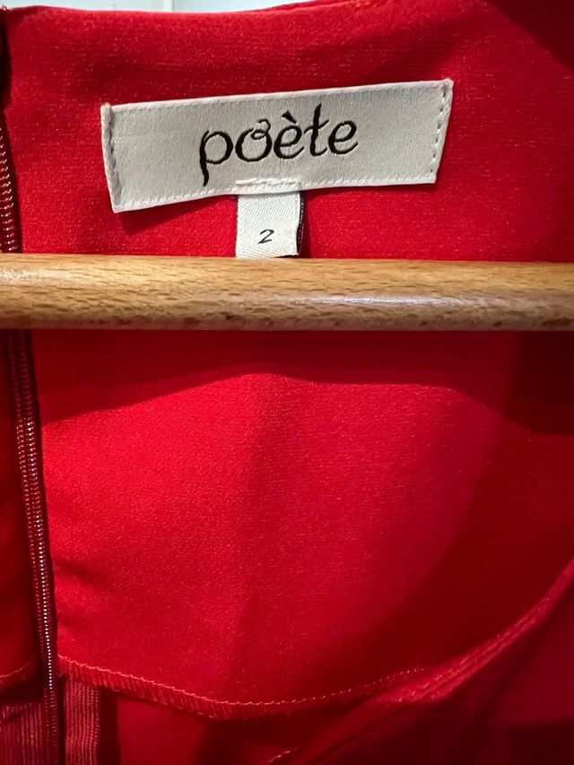 Vestido Poète para fiesta y coctel rojo