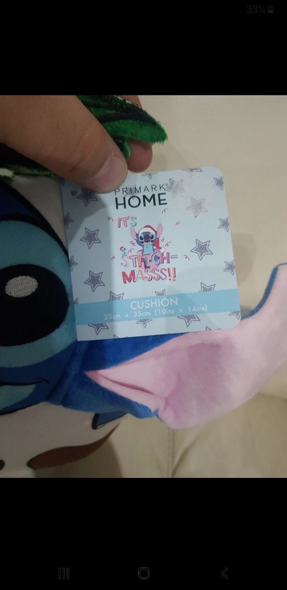 Cuscino stitch natale regalo disney primark 25x35 
