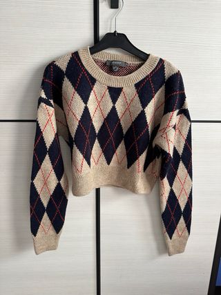 Jersey de rombos marron de Primark 