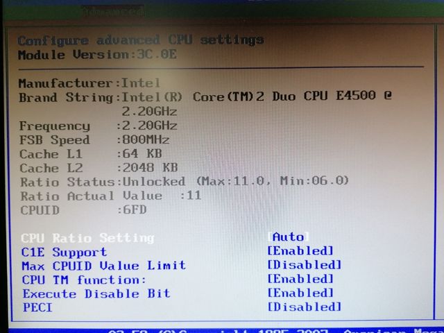 PC antiguo INTEL Core 2 Duo