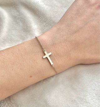 Pulsera cruz plata