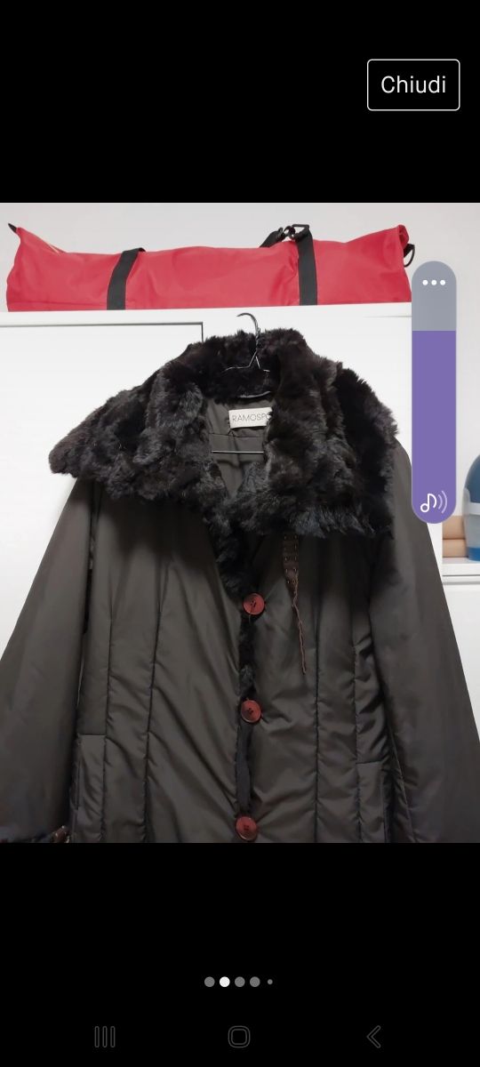 Giaccone nero leggermente imbottito