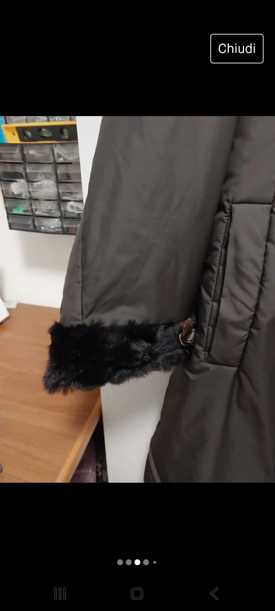 Giaccone nero leggermente imbottito