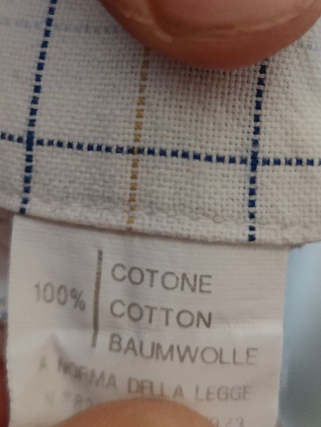 Camicia bianco sporco a quadretti uomo