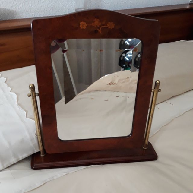 Espejo antiguo madera espejo biselado