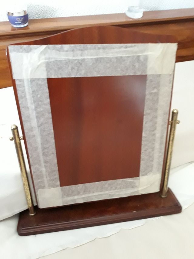 Espejo antiguo madera espejo biselado