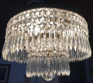Lampadario Antico Cristalli Murano a cascata